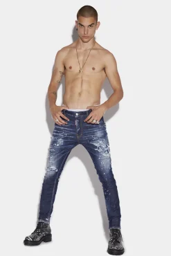 Dark Ripped Bleach Wash Super Twinky Jeans