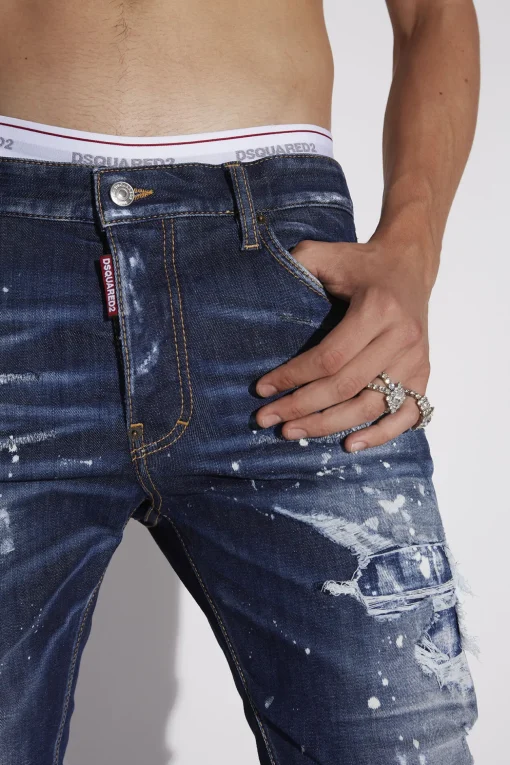 Dark Ripped Bleach Wash Super Twinky Jeans