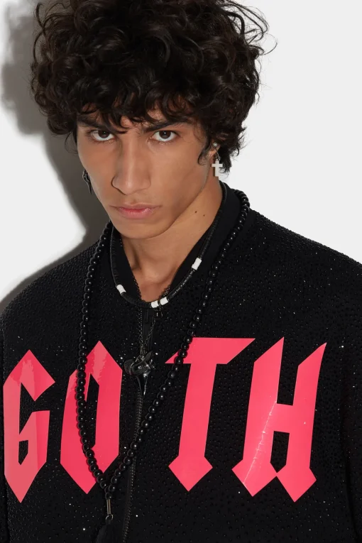 Goth Cipro Bomber Zip Sweatshirt