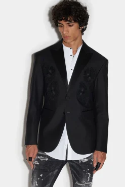Goth Flower Peak Super Relaxed Shoulder Jacket