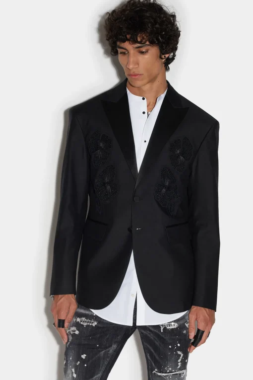 Goth Flower Peak Super Relaxed Shoulder Jacket