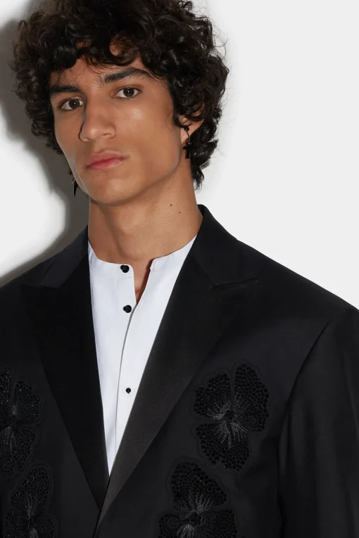 Goth Flower Peak Super Relaxed Shoulder Jacket