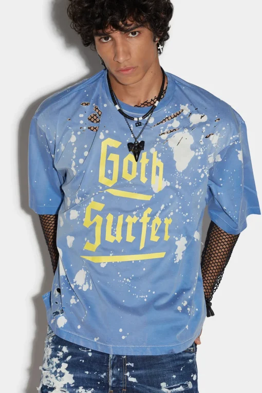 Goth Foam Spot Dropped Shoulder T-Shirt