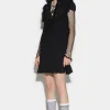 Lace Bib Mini Dress