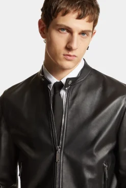 Leather Biker Bomber
