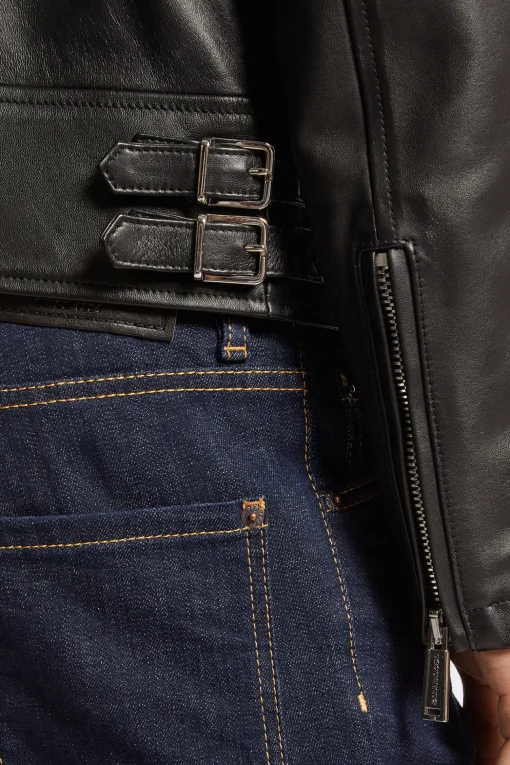 Leather Biker Bomber