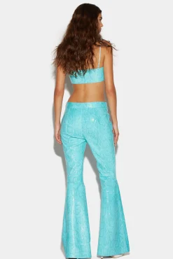 Leather Low-Waist Super Flare Pants