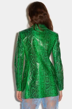 Leather Open Front Blazer