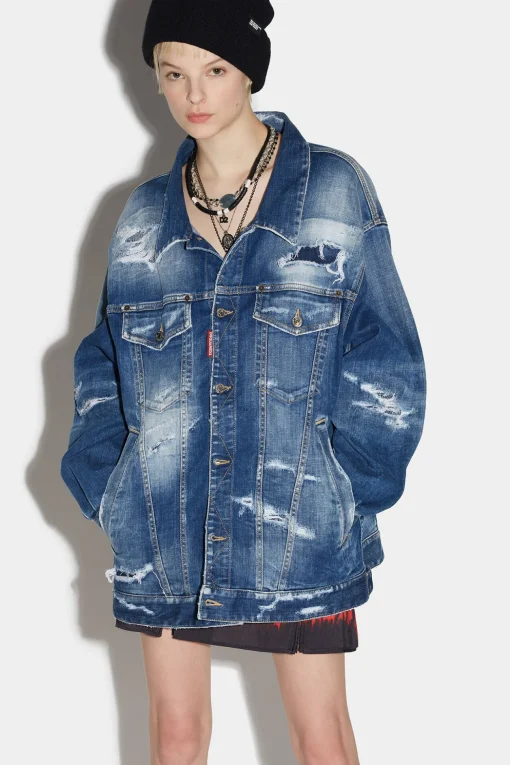 Medium Slash Wash Over Jean Jacket