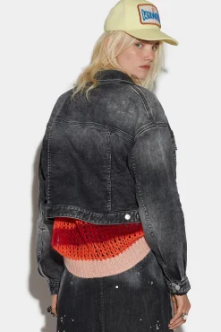Rose Wash Raw Cut Jean Jacket
