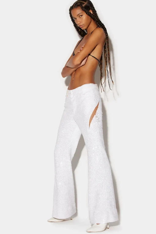 Sequinned Super Flare Pants