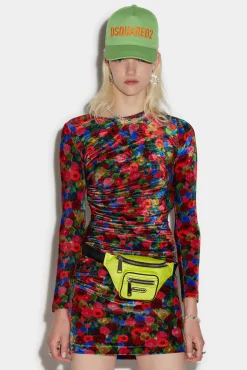Shirred Mini Dress