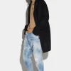 Zipped Banker Soft Shoulder Straight Coat